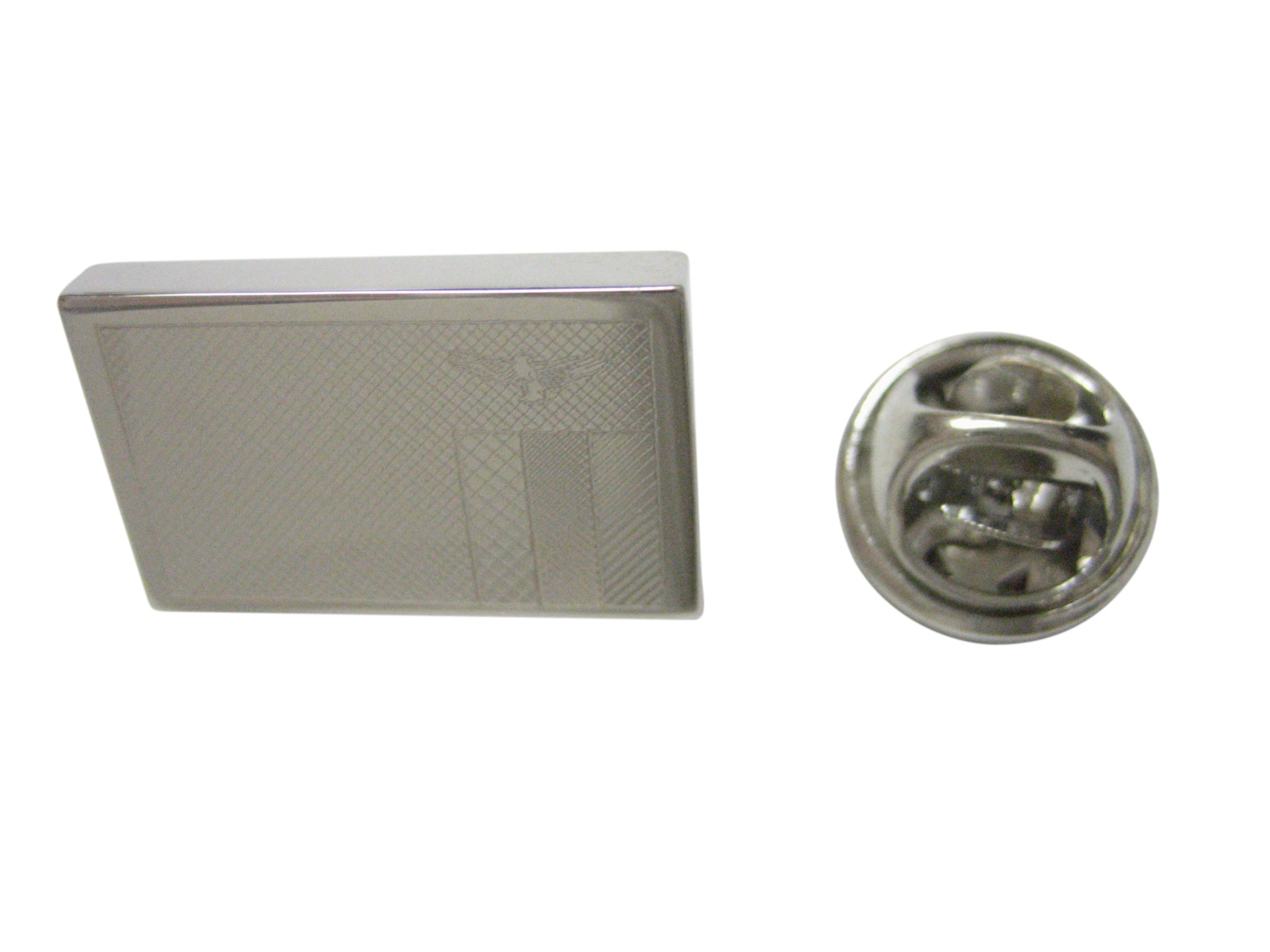 Silver Toned Etched Zambia Flag Lapel Pin