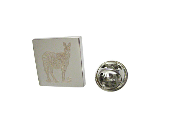 Silver Toned Etched Zebra Lapel Pin