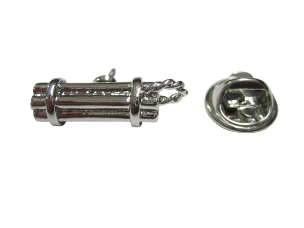 Silver Toned Explosive Dynamite Lapel Pin