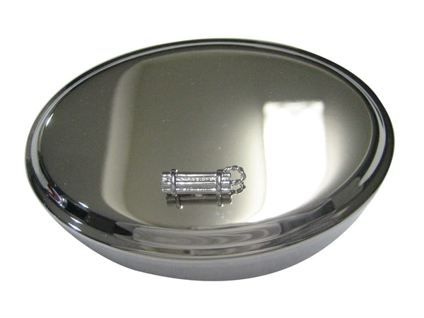 Silver Toned Explosive Dynamite Oval Trinket Jewelry Box