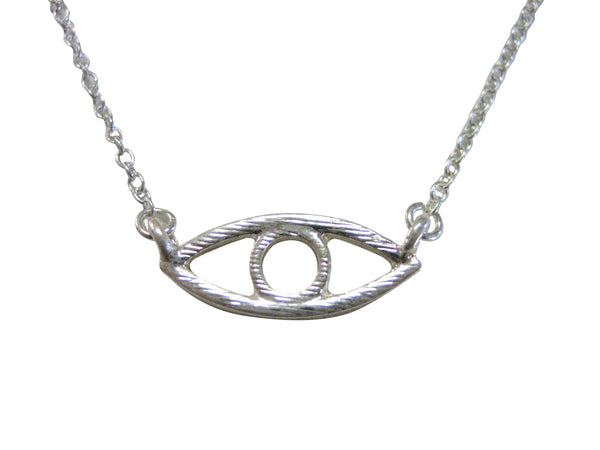 Silver Toned Eye Pendant Necklace