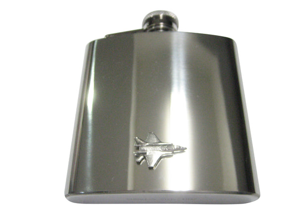 Silver Toned F35 Fighter Jet Plane 6oz Flask