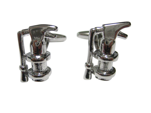 Silver Toned Fire Extinguisher Cufflinks
