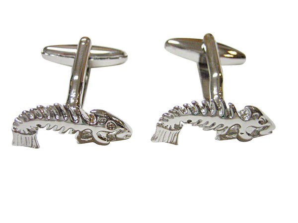 Silver Toned Fish Bone Cufflinks