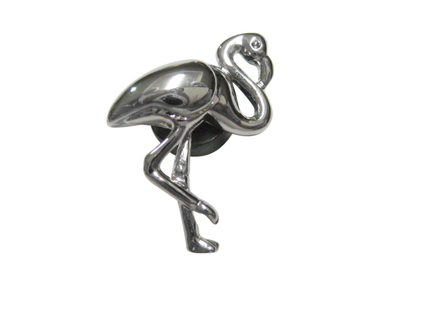 Silver Toned Flamingo Bird Magnet