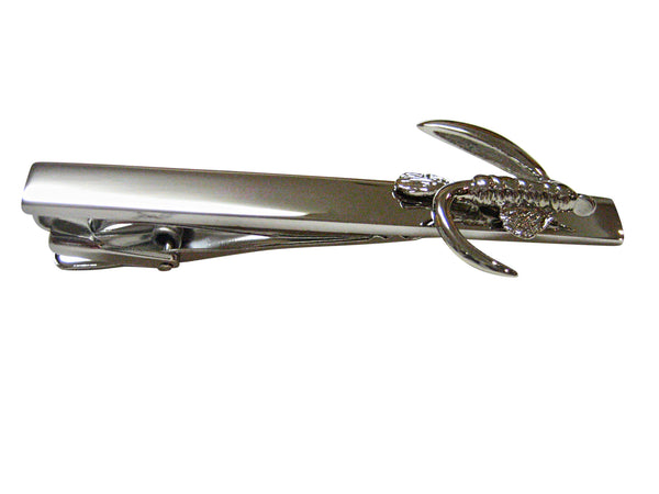 Silver Toned Fly Fishing Fisherman Square Tie Clip