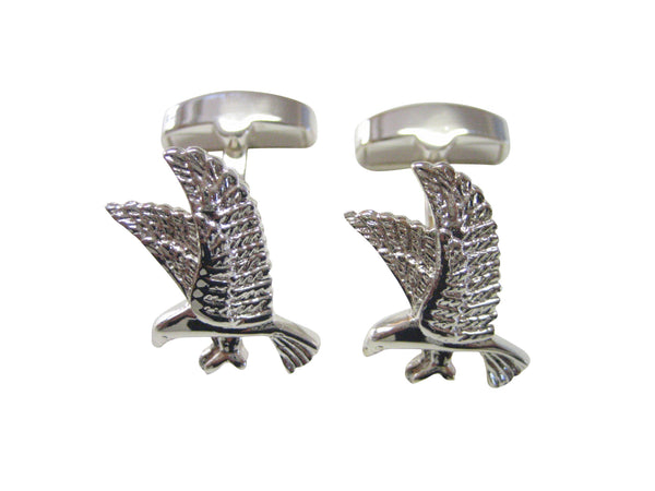 Silver Toned Flying Eagle Cufflinks
