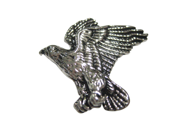 Silver Toned Flying Hawk Bird Magnet