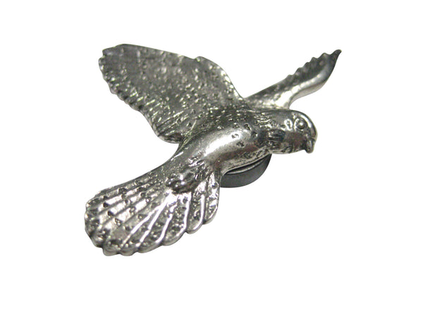Silver Toned Flying Kestrel Bird Magnet