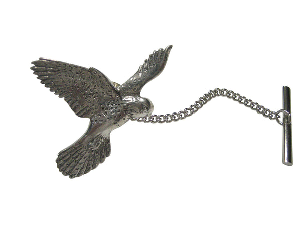 Silver Toned Flying Kestrel Bird Tie Tack