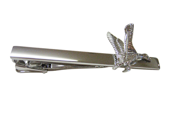 Silver Toned Flying Mallard Duck Square Tie Clip