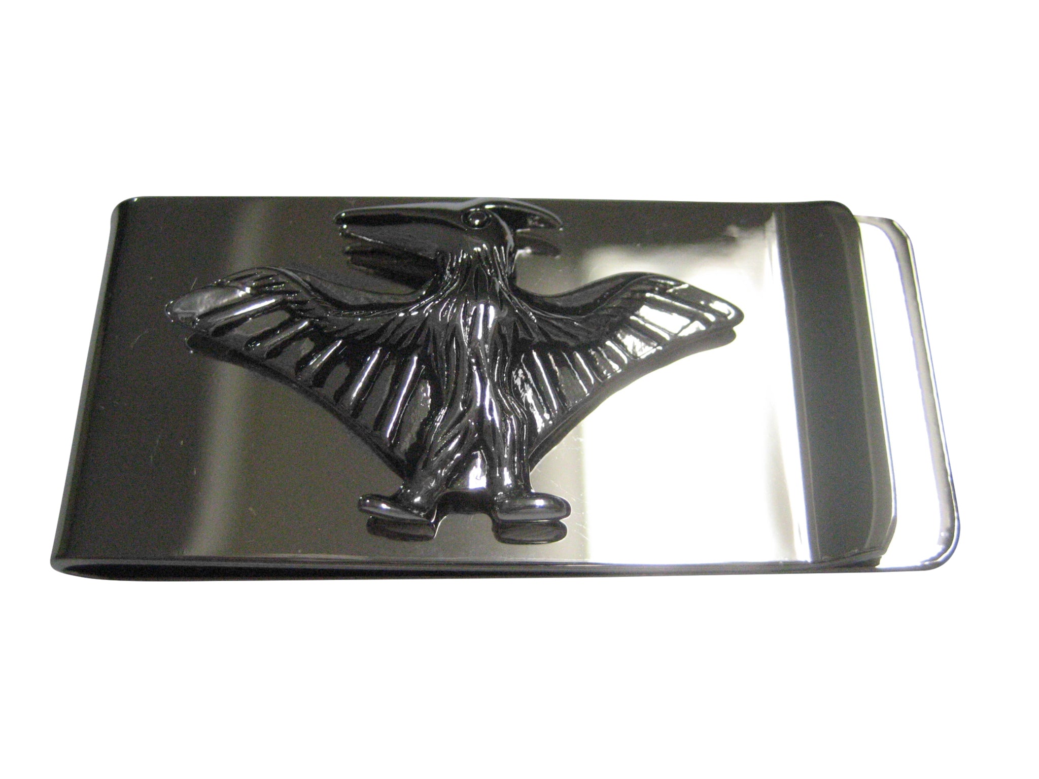 Silver Toned Flying Pterodactyl Dinosaur Money Clip