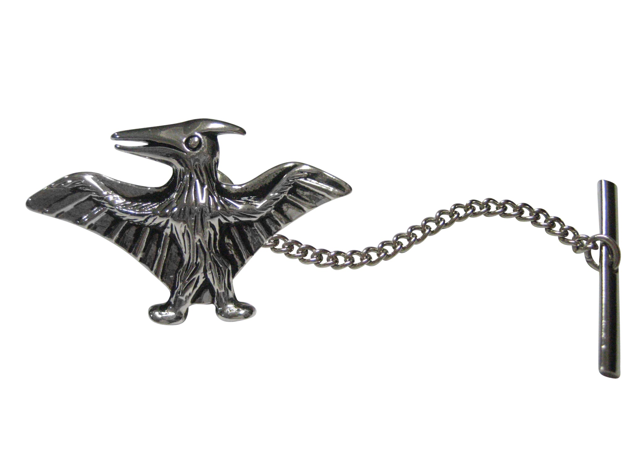 Silver Toned Flying Pterodactyl Dinosaur Tie Tack