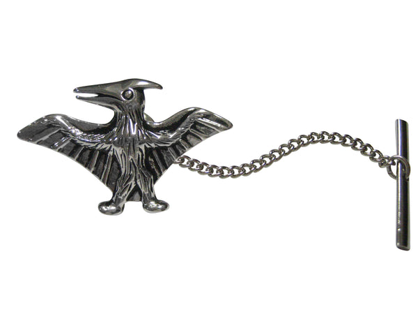 Silver Toned Flying Pterodactyl Dinosaur Tie Tack