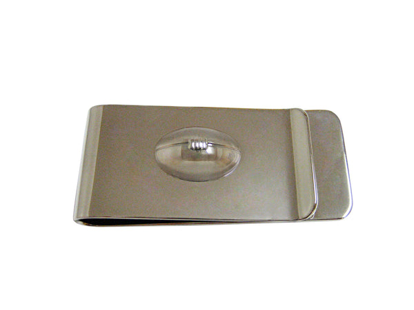 Silver Toned Football Money Clip