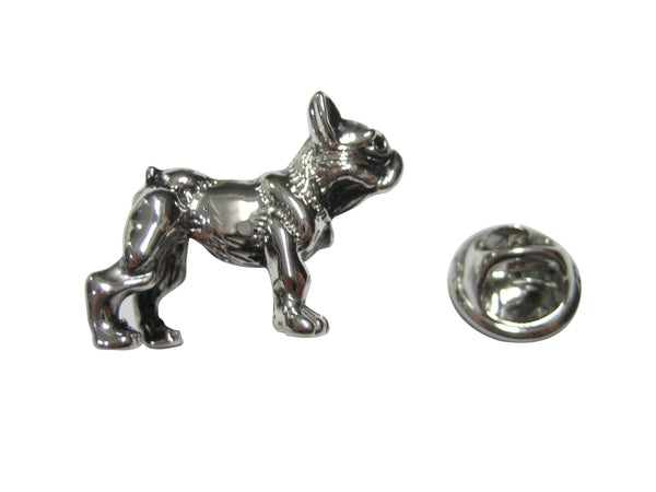 Silver Toned French Bulldog Lapel Pin