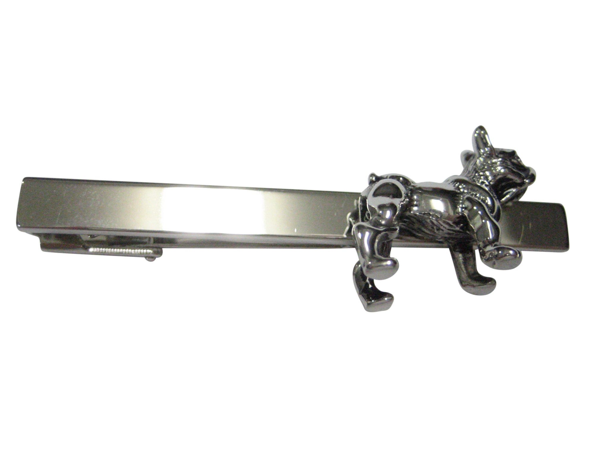 Silver Toned French Bulldog Tie Clip