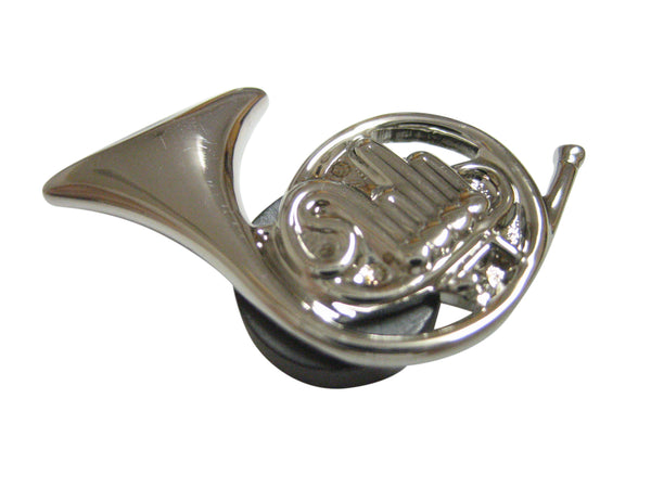 Silver Toned French Horn Musical Instrument Magnet