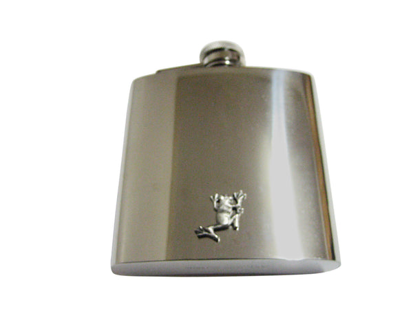 Silver Toned Frog 6 Oz. Stainless Steel Flask