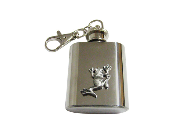 Silver Toned Frog 1 Oz. Stainless Steel Key Chain Flask