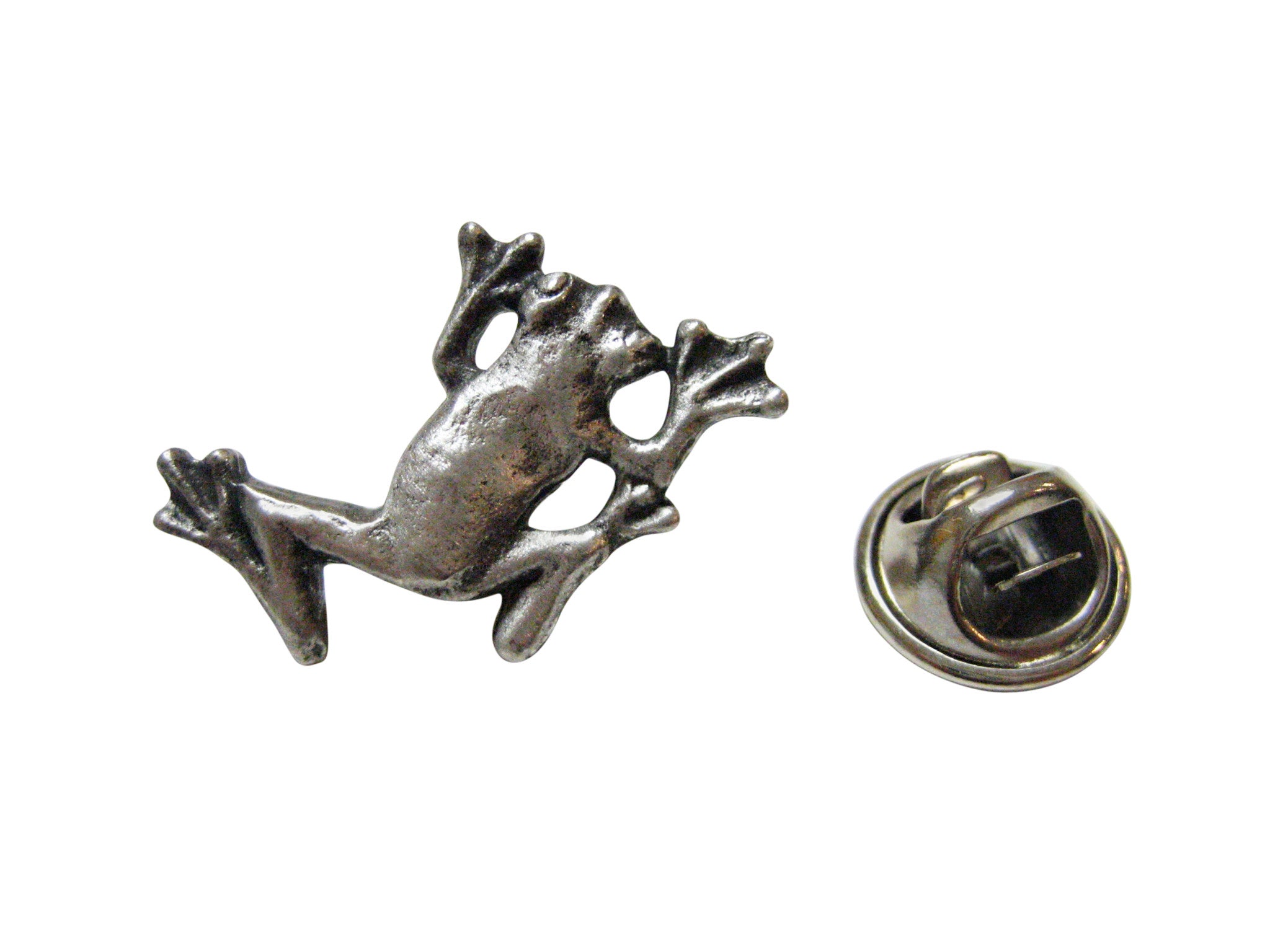 Silver Toned Frog Lapel Pin