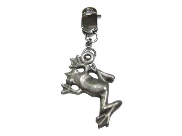 Silver Toned Frog Pendant Zipper Pull Charm