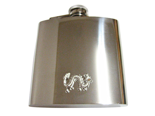 Silver Toned Dragon 6 Oz. Stainless Steel Flask