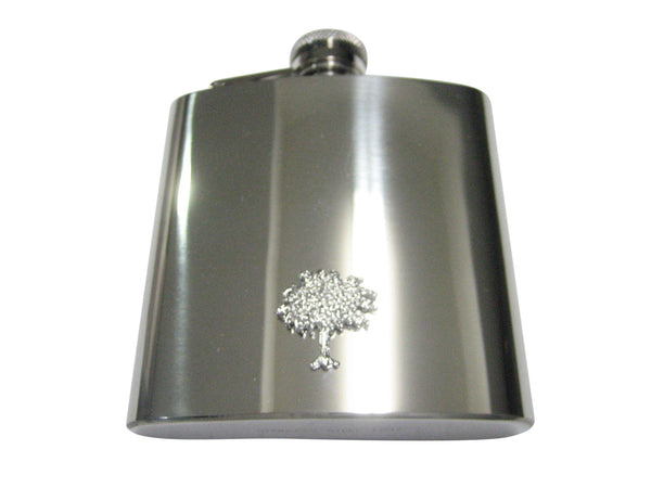 Silver Toned Full Tree Design 6oz Flask