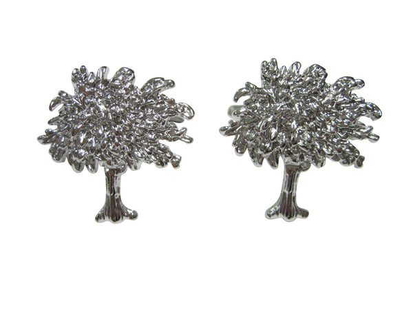 Silver Toned Full Tree Design Cufflinks