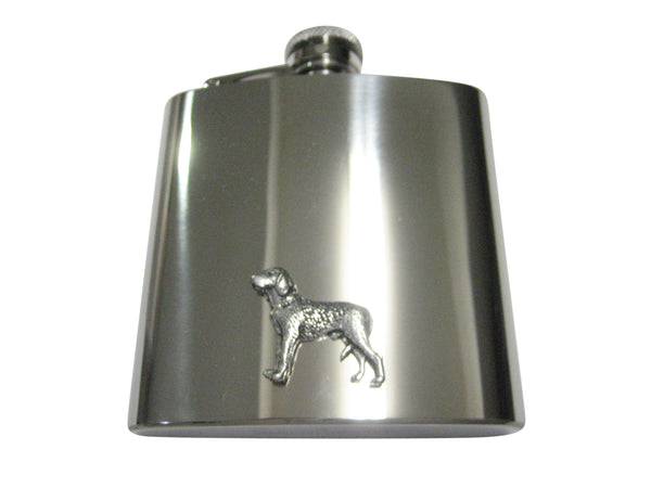 Silver Toned German Wire Haired Dog 6oz Flask