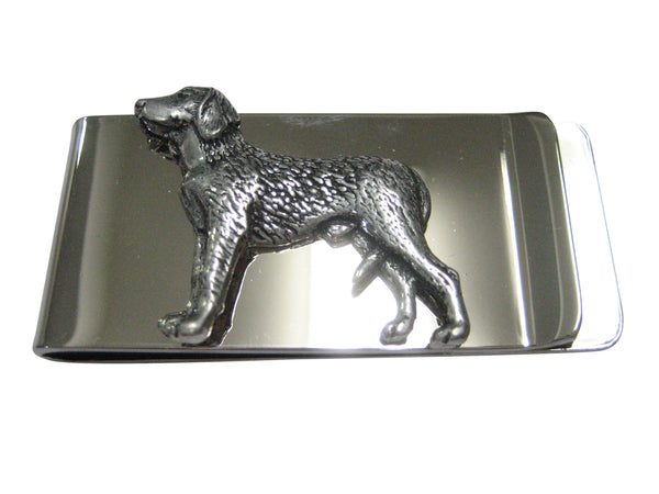 Silver Toned German Wire Haired Dog Money Clip