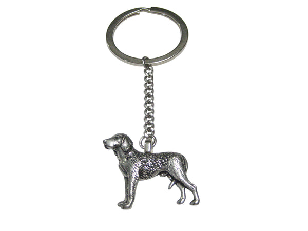 Silver Toned German Wire Haired Dog Pendant Keychain