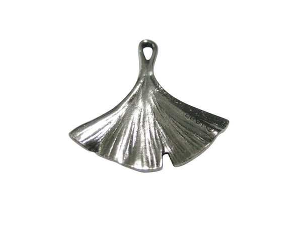Silver Toned Ginkgo Biloba Maidenhair Tree Leaf Magnet