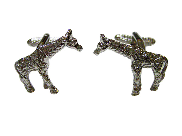 Silver Toned Giraffe Cufflinks