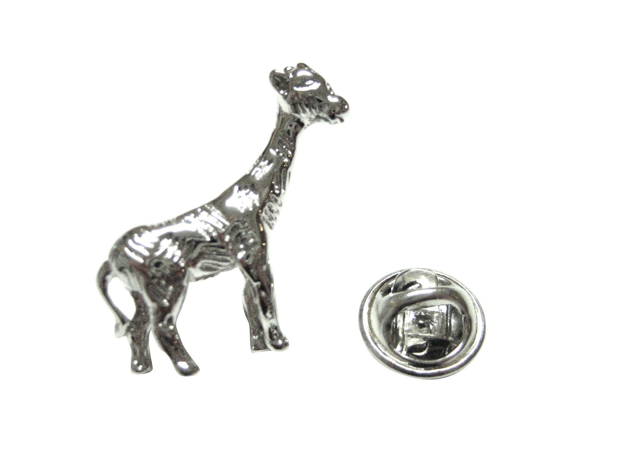 Silver Toned Giraffe Lapel Pin