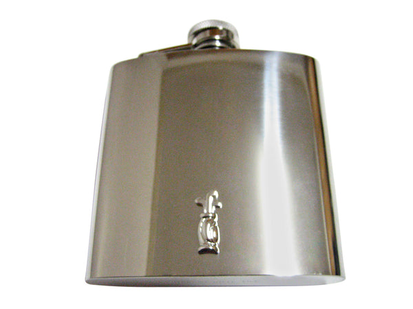 Silver Toned Golf Clubs 6 Oz. Stainless Steel Flask