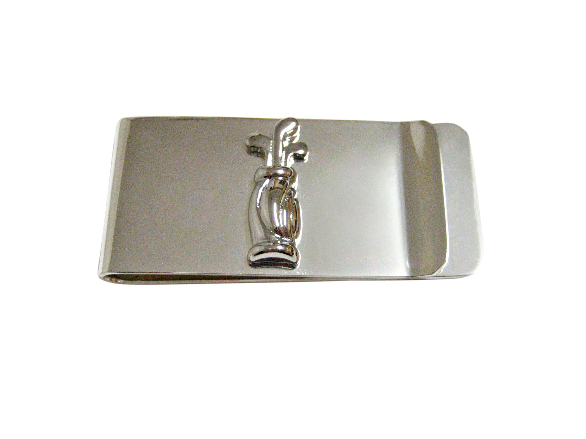 Silver Toned Golf Clubs Money Clip