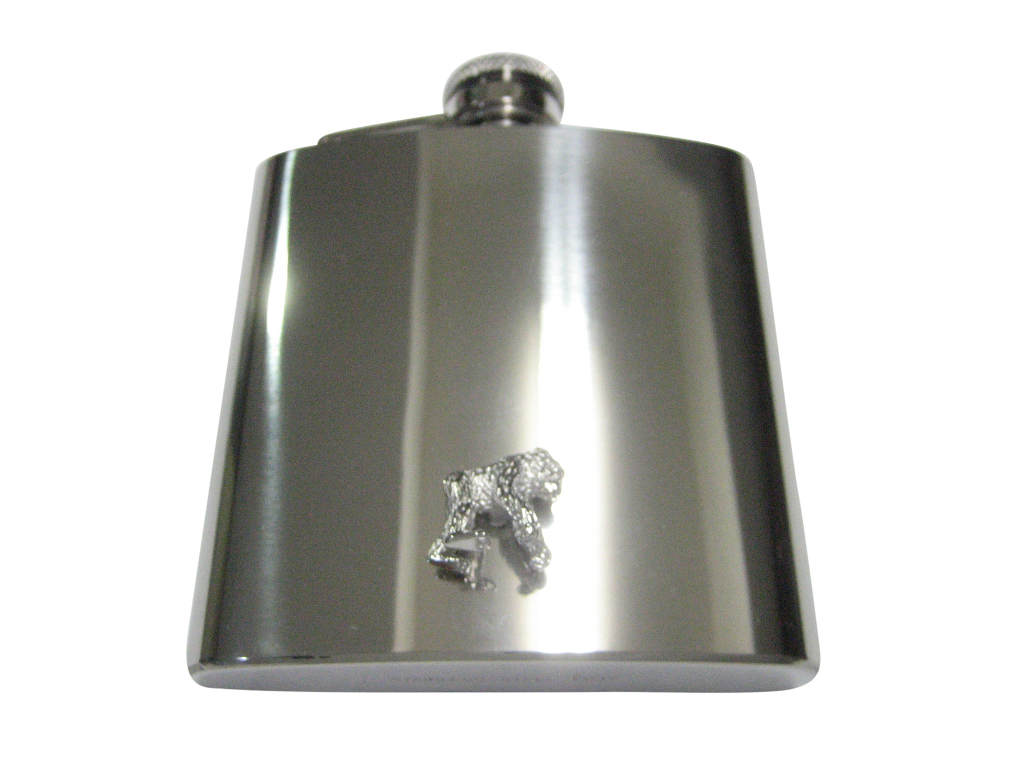 Silver Toned Gorilla 6oz Flask