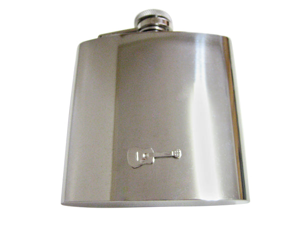 Silver Toned Guitar Musical Instrument 6 Oz. Stainless Steel Flask