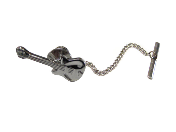 Silver Toned Guitar Musical Instrument Tie Tack