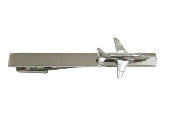 Silver Toned Hawk Plane Square Tie Clip