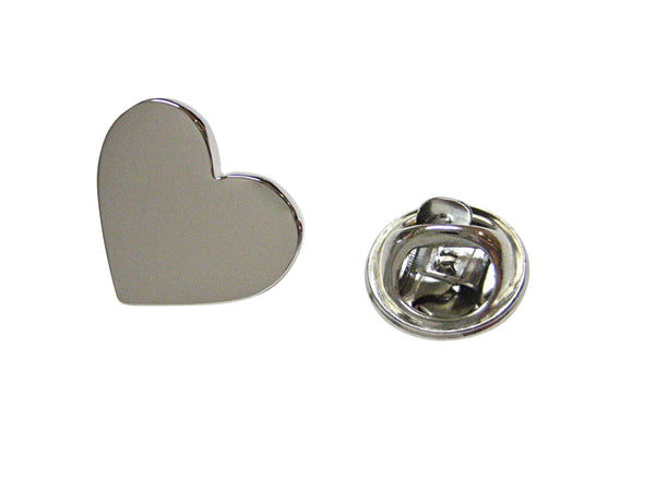 Silver Toned Heart Love Lapel Pin