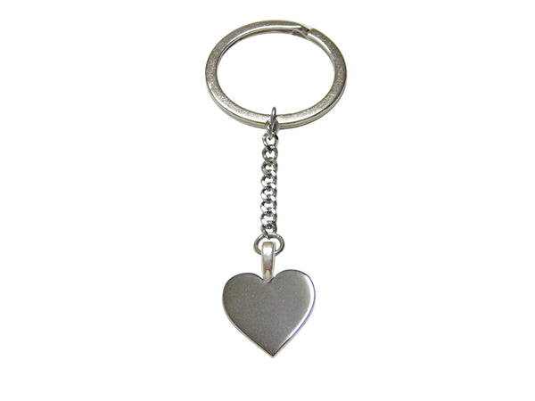 Silver Toned Heart Love Pendant Keychain