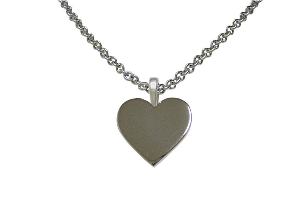 Silver Toned Heart Love Pendant Necklace