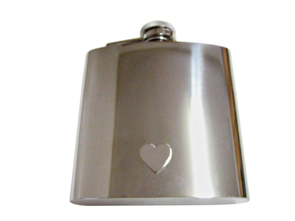 Silver Toned Heart 6 Oz. Stainless Steel Flask