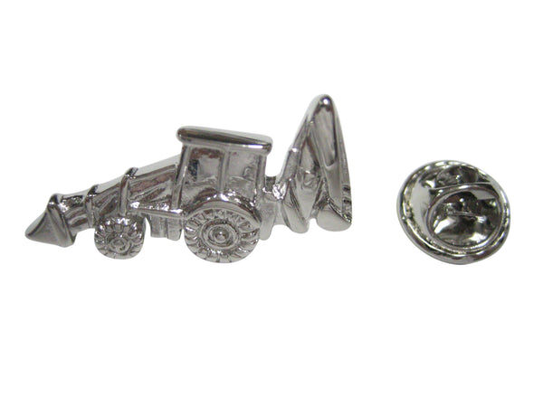 Silver Toned Heavy Machinery Excavator Digger Machine Lapel Pin