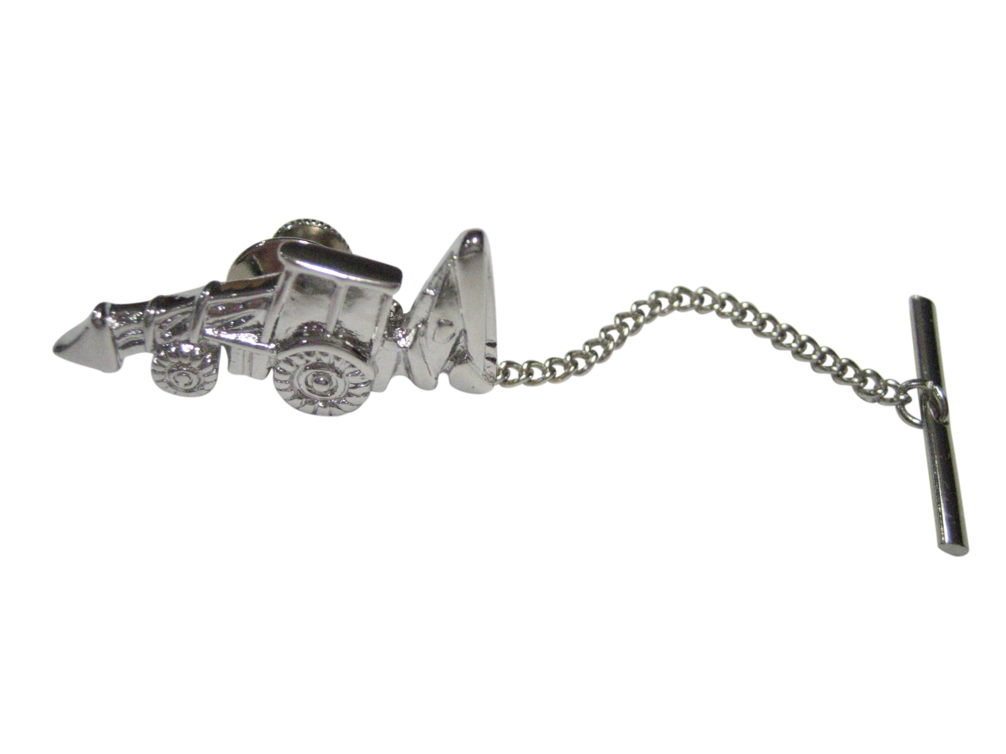 Silver Toned Heavy Machinery Excavator Digger Machine Tie Tack
