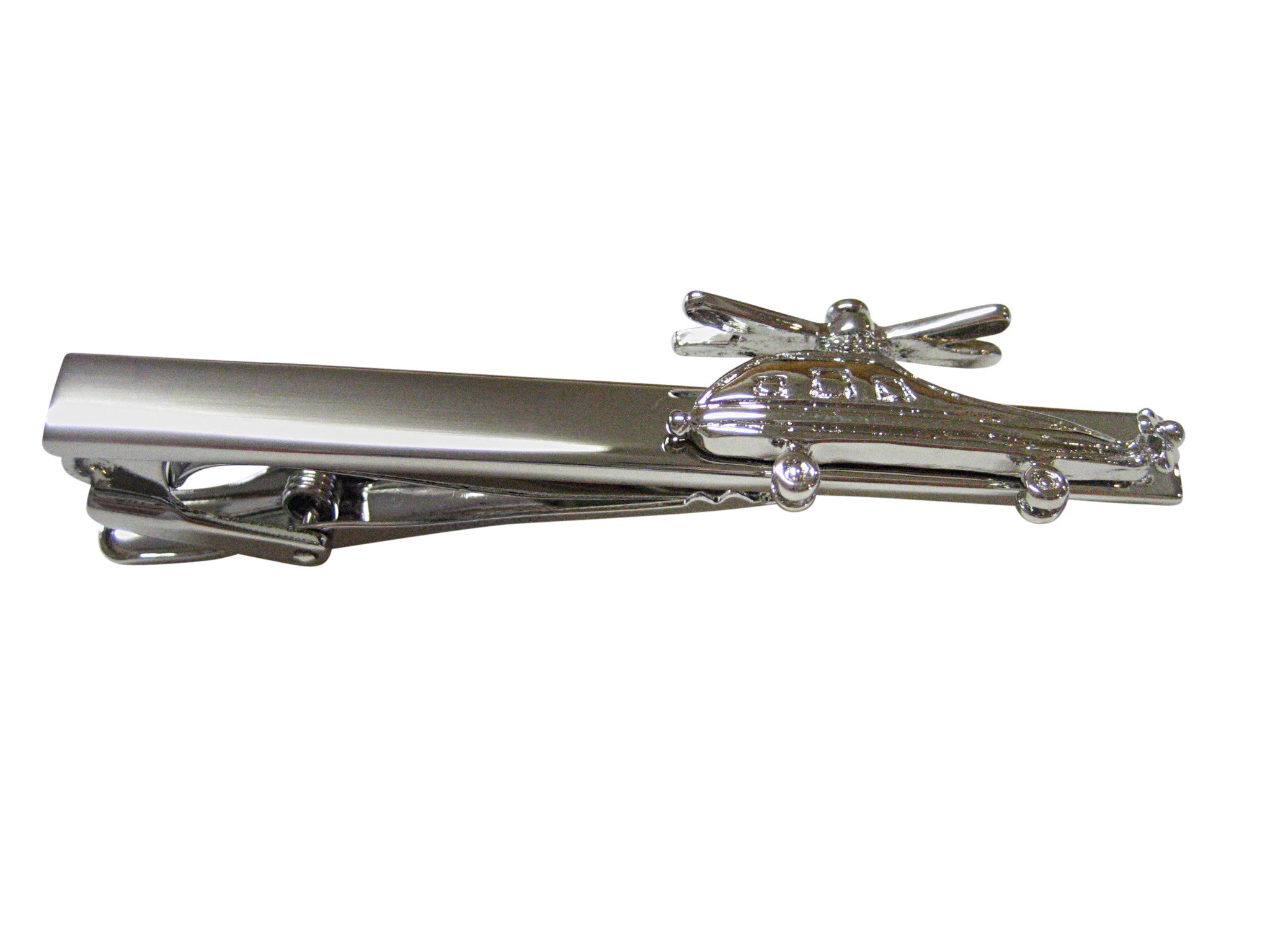 Silver Toned Helicopter Square Tie Clip