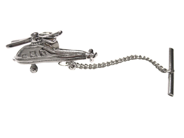 Silver Toned Helicopter Tie Tack