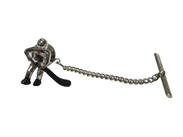 Silver Toned Hockey Player Tie Tack